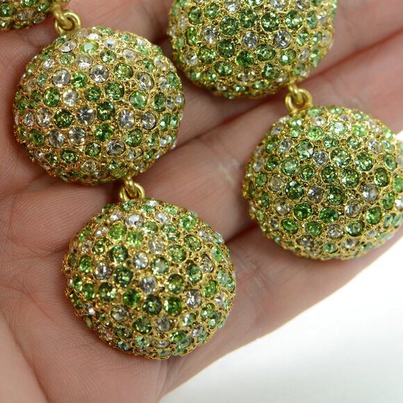 Oscar de la Renta Three Drop Cactus Earrings - Picture 7 of 7